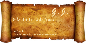 Gábris János névjegykártya